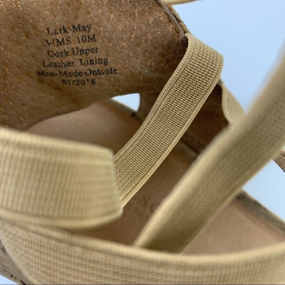 GENTLE Souls Cork Sandals flat ankle strap Lark May tan 10 hippie nature gipsy - Picture 9 of 11